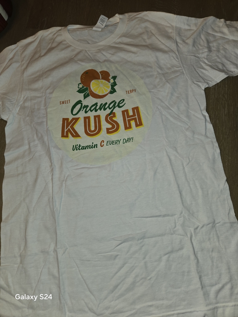 Orange Kush Graphic Short-Sleeve Tee - White Mens M Cannabox New